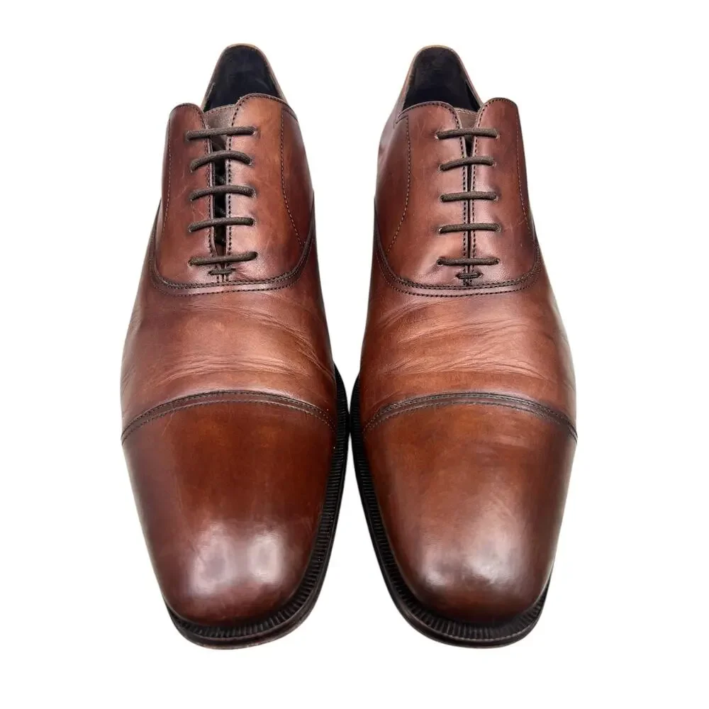 To Boot New York Mens Picard Tan Leather Cap Toe Dress Shoe Size US 12